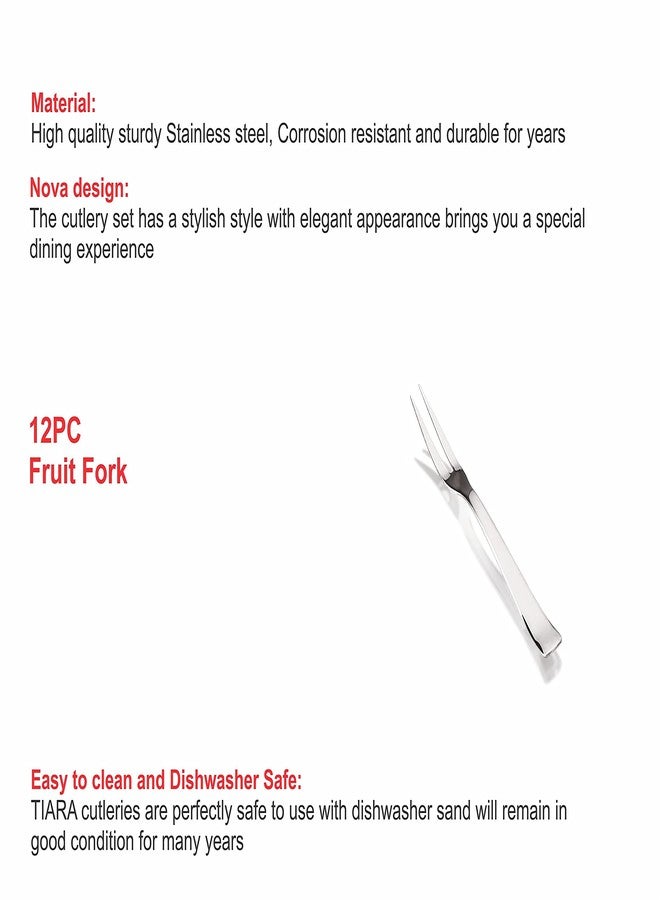 TIARA NOVA Stainless Steel Cutlery Set (12PC Fruit Fork) - Image 2